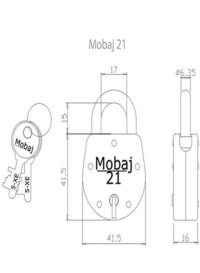 Mobaj Padlock No21® (Size-21MM)(Grey, Green, Red & Black Colour)(Material-Mild Steel) - Image 3